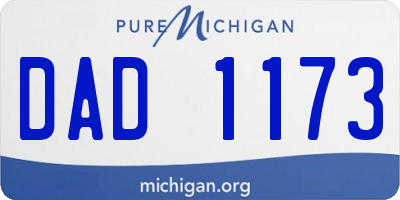MI license plate DAD1173