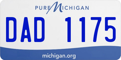 MI license plate DAD1175