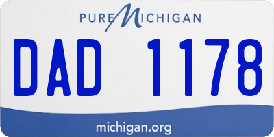 MI license plate DAD1178