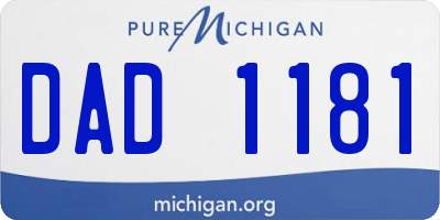 MI license plate DAD1181