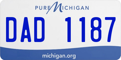 MI license plate DAD1187