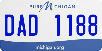 MI license plate DAD1188