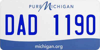 MI license plate DAD1190