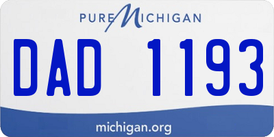 MI license plate DAD1193