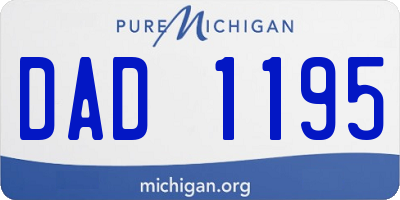 MI license plate DAD1195