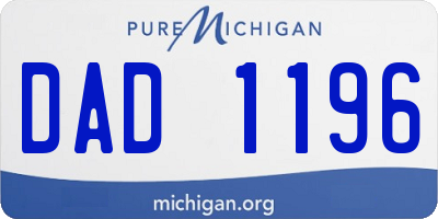 MI license plate DAD1196