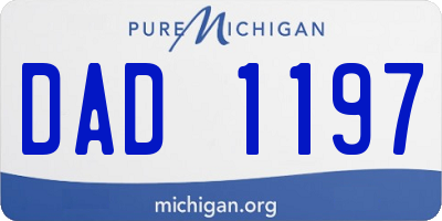 MI license plate DAD1197