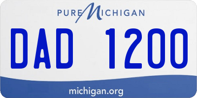 MI license plate DAD1200