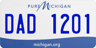 MI license plate DAD1201