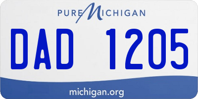 MI license plate DAD1205