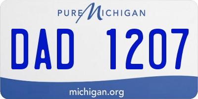 MI license plate DAD1207