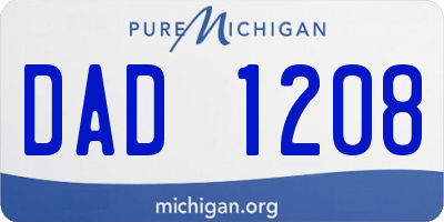MI license plate DAD1208