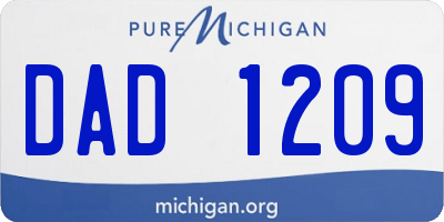 MI license plate DAD1209