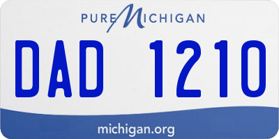 MI license plate DAD1210