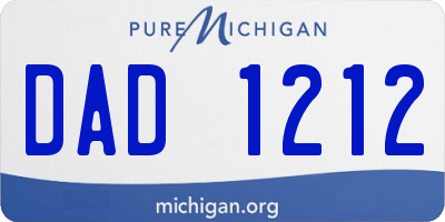 MI license plate DAD1212