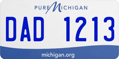 MI license plate DAD1213
