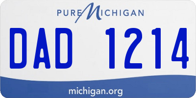 MI license plate DAD1214