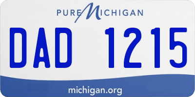 MI license plate DAD1215