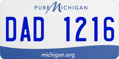 MI license plate DAD1216