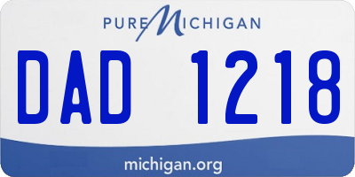 MI license plate DAD1218