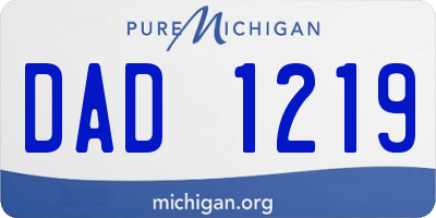 MI license plate DAD1219