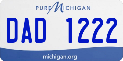 MI license plate DAD1222