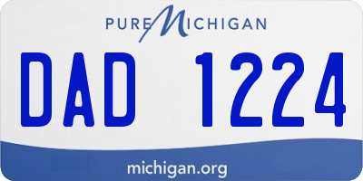 MI license plate DAD1224