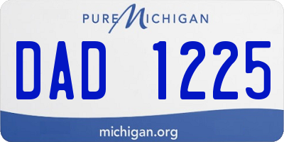 MI license plate DAD1225
