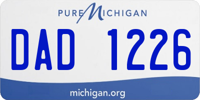 MI license plate DAD1226