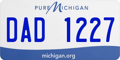 MI license plate DAD1227