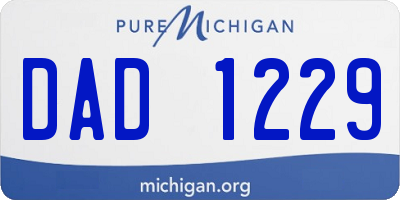 MI license plate DAD1229