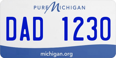 MI license plate DAD1230