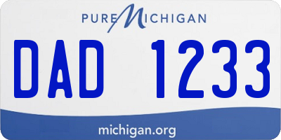 MI license plate DAD1233