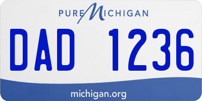 MI license plate DAD1236