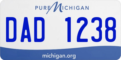 MI license plate DAD1238