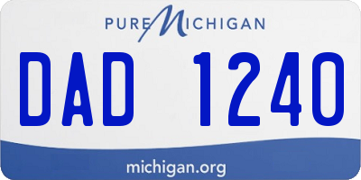MI license plate DAD1240