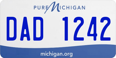 MI license plate DAD1242