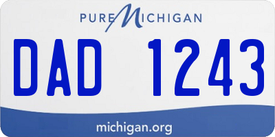 MI license plate DAD1243
