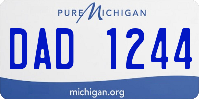 MI license plate DAD1244