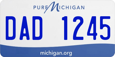 MI license plate DAD1245