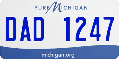 MI license plate DAD1247