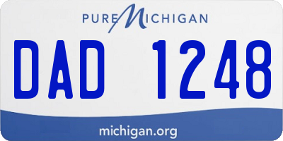 MI license plate DAD1248