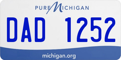 MI license plate DAD1252