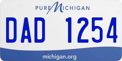 MI license plate DAD1254