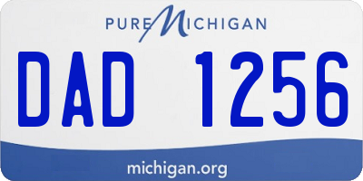 MI license plate DAD1256