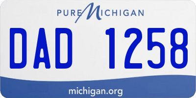 MI license plate DAD1258