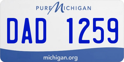 MI license plate DAD1259