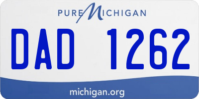 MI license plate DAD1262