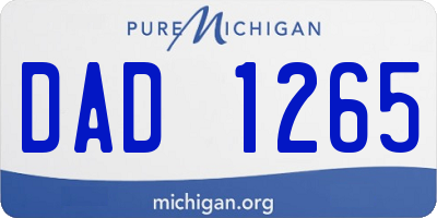 MI license plate DAD1265
