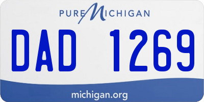 MI license plate DAD1269